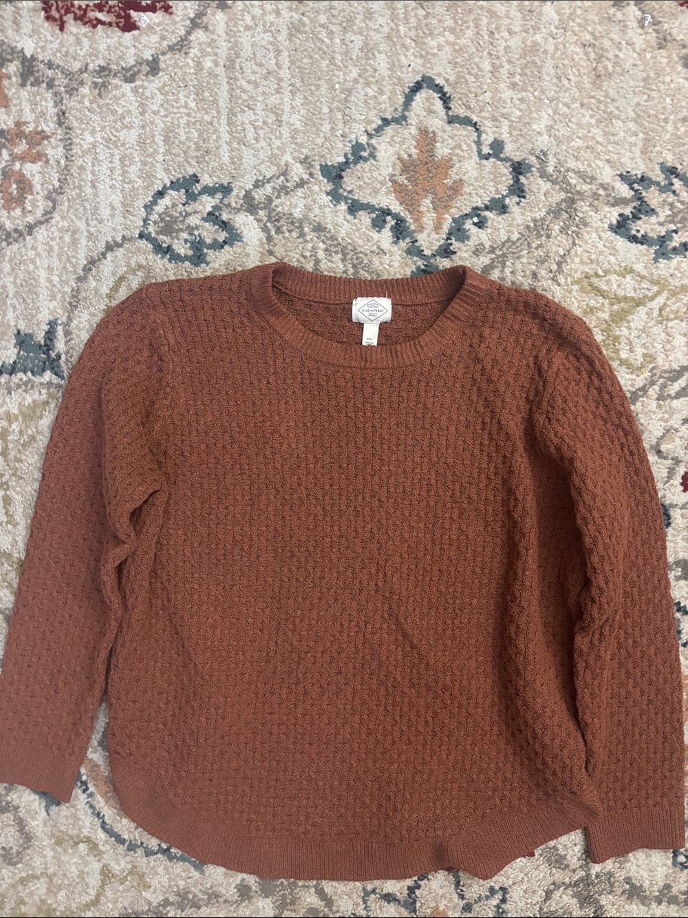 St. John's Bay Rust Crewneck Waffle Knit Sweater